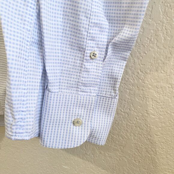 Sand Copenhagen Mens Long Sleeve Button Front Cotton‎ Dress Shirt 44 Blue White - Picture 11 of 12